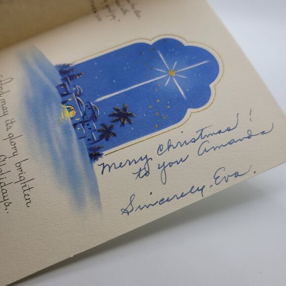 Vintage Christmas Greeting Card With Nativity Scene - Picture 4 of 7